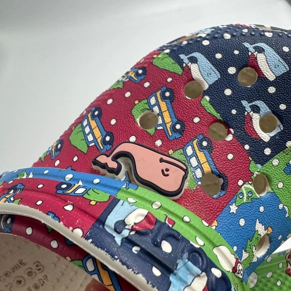 CROCS Toddler Boy Girl Size 11 Classic Vineyard Vines Holiday Clogs Water Shoes - Picture 8 of 8